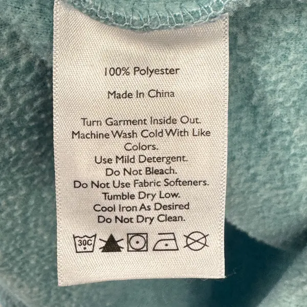 Eddie Bauer‎ Women's Quarter Zip Fleece Pullover Aqua Blue Medium Raglan Sleeve - Image 8