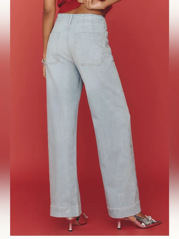 Anthropologie Maeve Collette Full Length Sparkle Jeans- size 26 - Image 2
