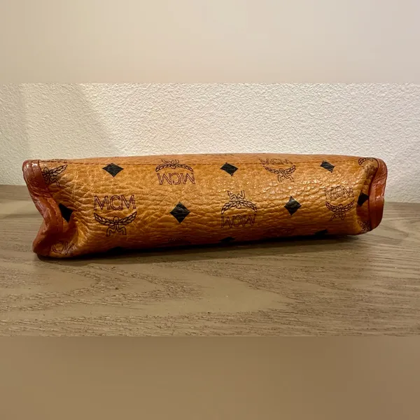 Vintage MCM Brown Visetos Leather Clutch - Image 2