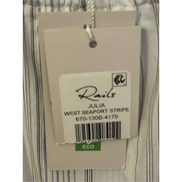 Rails Julia Dress West Seaport Stripe Cotton Midi XL - Image 3