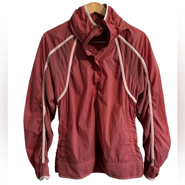 Free People FP Movement Track Jacket Zip Up Windbreaker Athleisure Dusty Pink - Image 2
