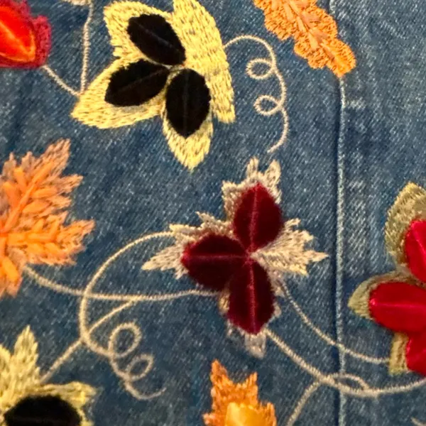 TANTRUMS Denim Embroidered Jacket 100% Cotton Size XXL. - Image 5