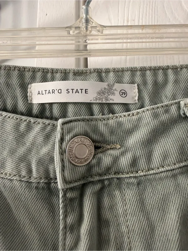 Altar'd State Wide Leg Pants in Sage Green - Image 2