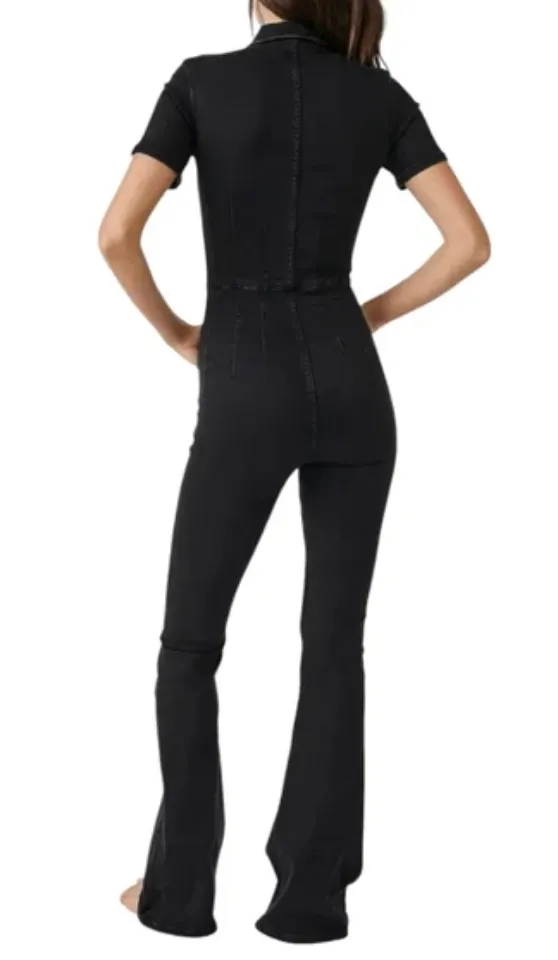 Free People Black Denim Jumpsuit - Image 2