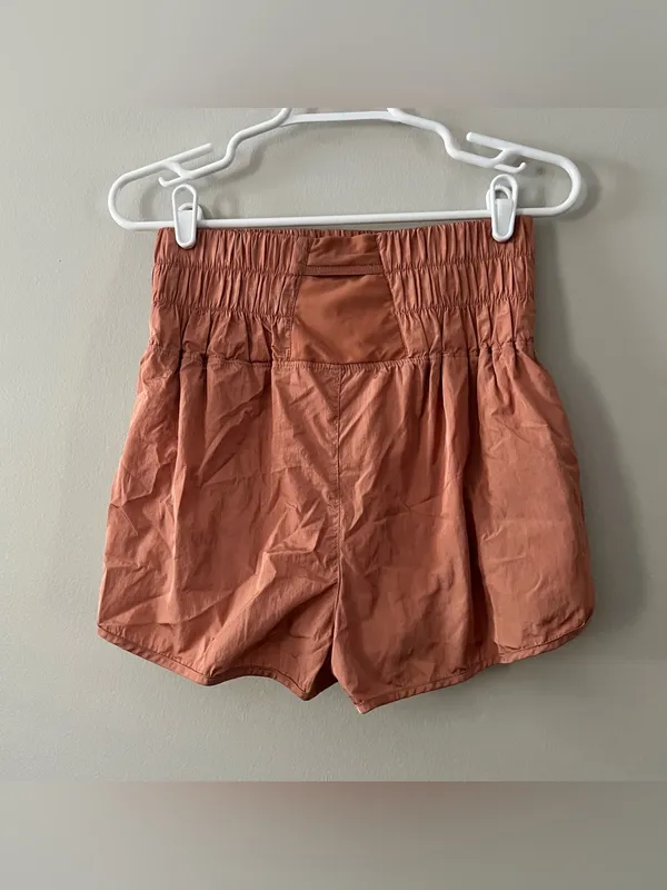 Free People FP Movement Rust Orange The Way Home Athletic Shorts Medium - Image 4