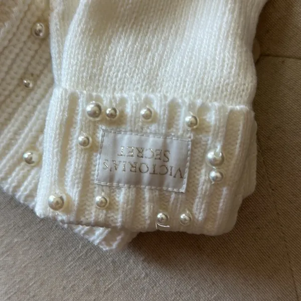 Victorias Secret Holiday Winter Headband & Gloves Set With Pearls - Image 2
