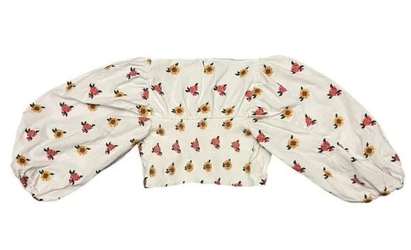 Farm Rio Floral Knit Crop Top - Image 2