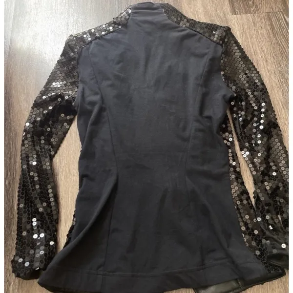 Vintage Firenze Santa Barbara Black Leather Jacket Sz Small MultiColor Moto - Image 12