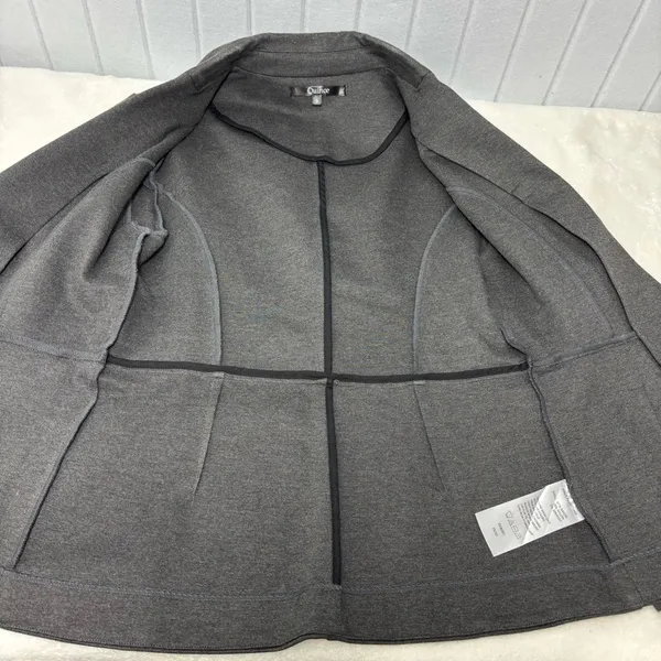 Quince Dark Gray Blazer Notch Collar Long‎ Sleeve Hook and Eye Work Size S - Image 6