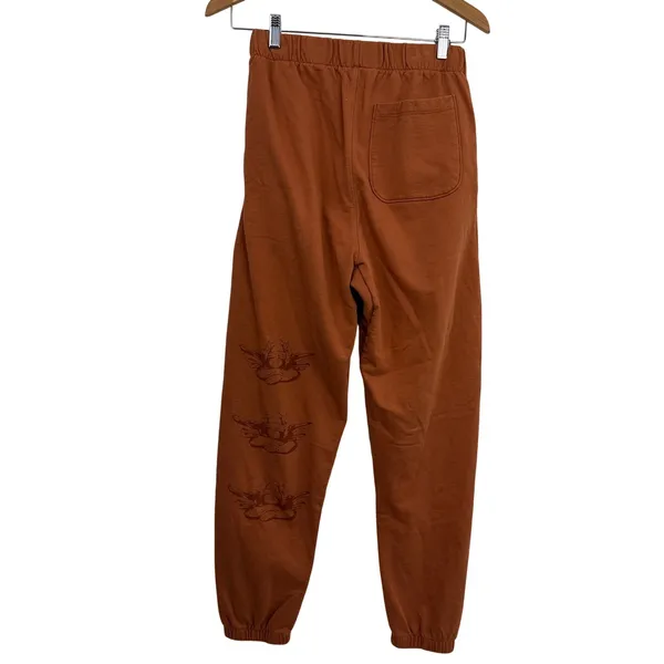 Boys Lie Sweatpants Womens Small Orange Play Devils Advocate Graphic Joggers - Image 5