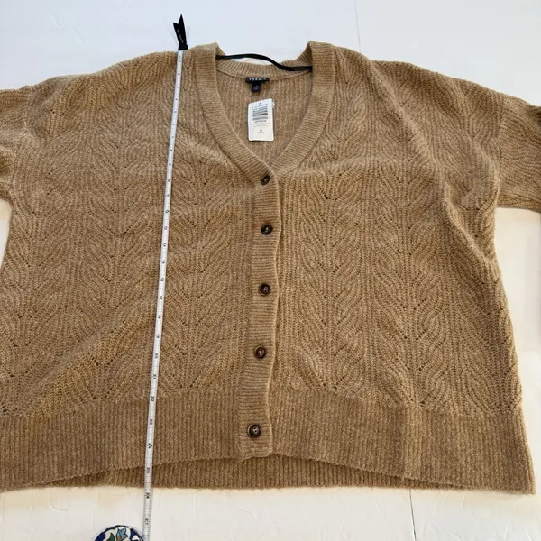 NWT Torrid Beige Vegan Cashmere Button Up Cardigan Sweater‎ Size 1X - Image 13
