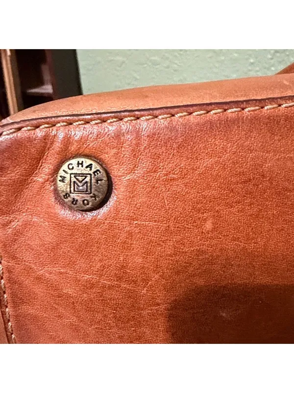 Vintage Michael Kors Leather Saddlebag Bag Purse weekend luggage vacation travel - Image 10