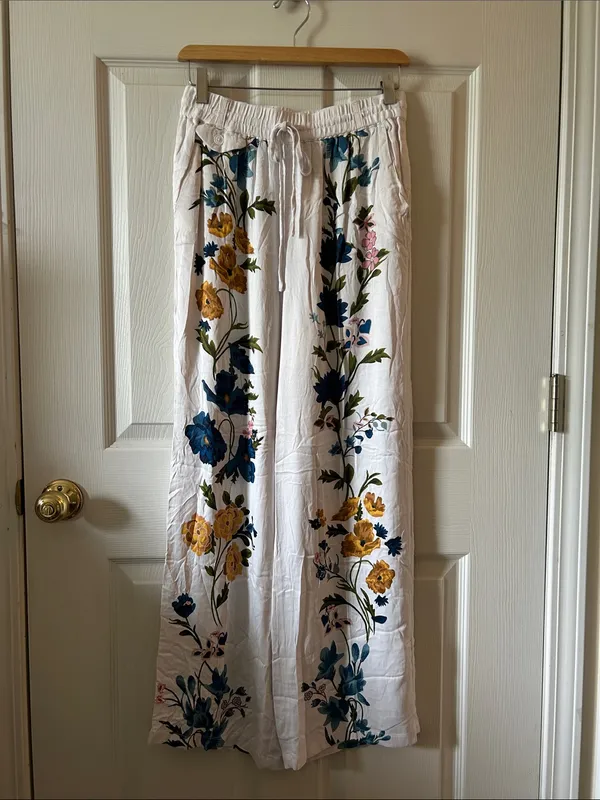Anthropologie Printed Culottes Pants‎ Size XS Fairycore Tik Tok Famous Feminine - Image 9