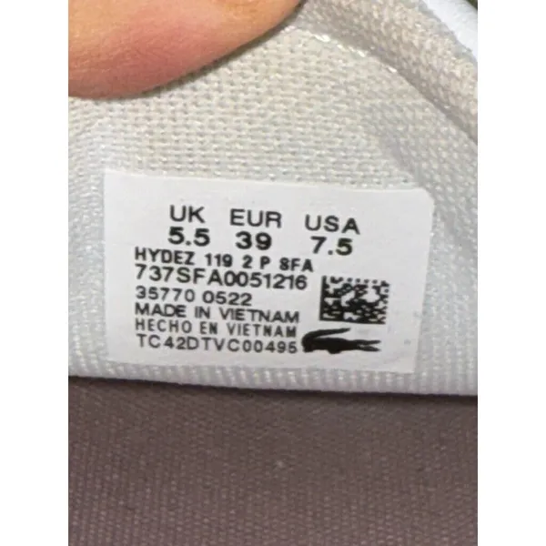 LACOSTE Hydez Sneaker In All White Leather Women's Size US 7.5 119-2-P SFA - Image 6