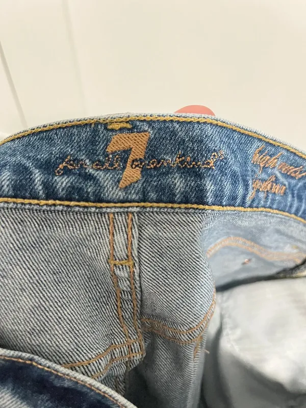 7 For All Mankind Size 29 Blue High Waist Josefina Boyfriend Jeans - Image 4
