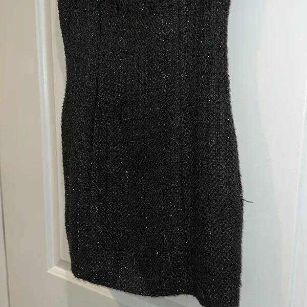 Meshki Black Sleeveless sparkly Sheath Mini cocktail Dress size small - Image 5