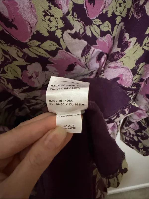 Pact Fit & Flare Wrap Dress Medium Berry Jam Floral Organic Cotton - Image 8