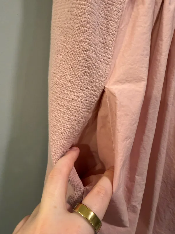 English Factory Mixed Material Flutter Sleeve Dress Pink - Image 3