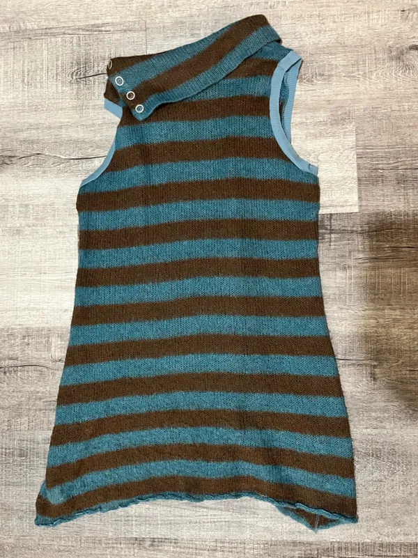 FREE PEOPLE striped buttoned mock neck tunic - Image 3