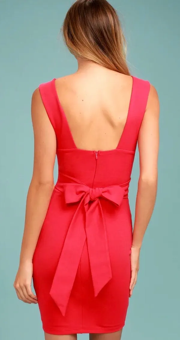Lulus Red Bodycon Dress - Image 3