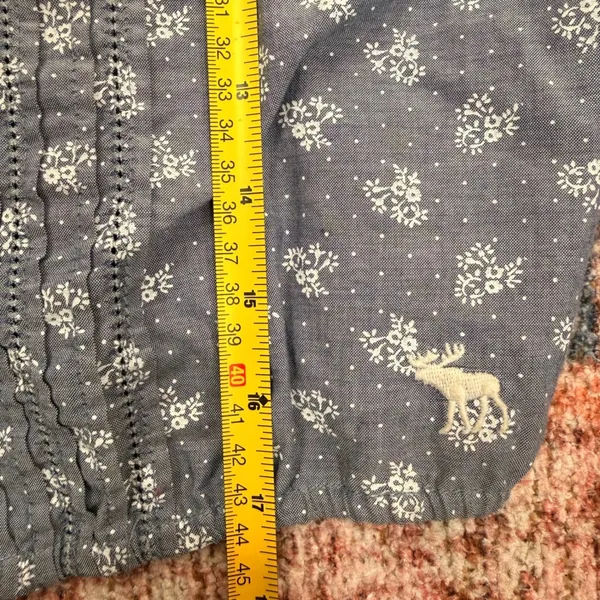 VTG. Abercrombie Fitch Blue Floral Button Front Tie Crop Top Cami Womens Medium - Image 5