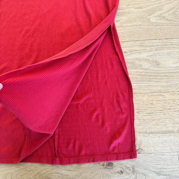 Reformation - Ribbed Tank Midi Dress with Slit in Red - Image 2