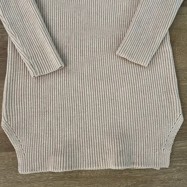 . Beige Tan Sweater Dress Tunic Long Sleeve - Image 2