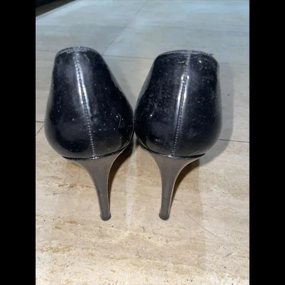 LK Bennett Shilo‎ Black Patent Round Toe Pump Heels Women's Size 39 - Image 4