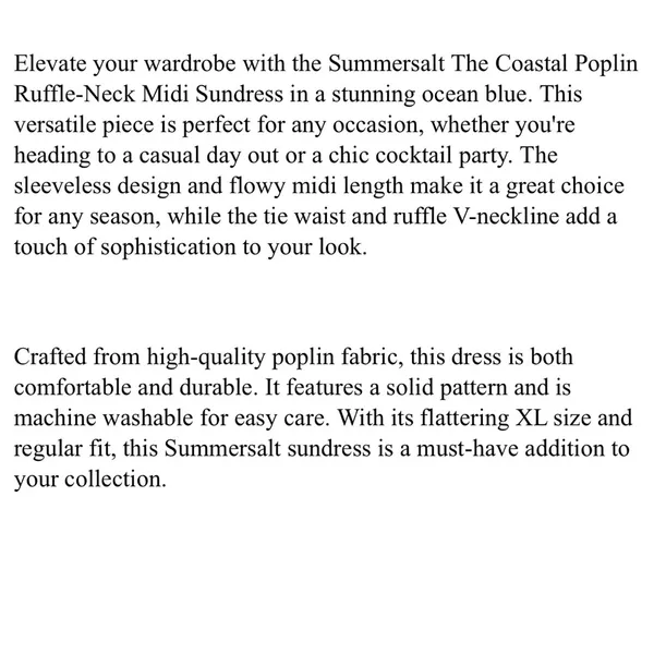 Summersalt Coastal Poplin Ruffle Neck Midi/Maxi Dress Blue - Image 3