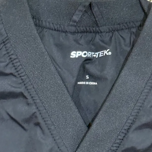 SportTek Purdue Boilermakers Pullover Windbreaker Jacket Women Small Black VNeck - Image 3