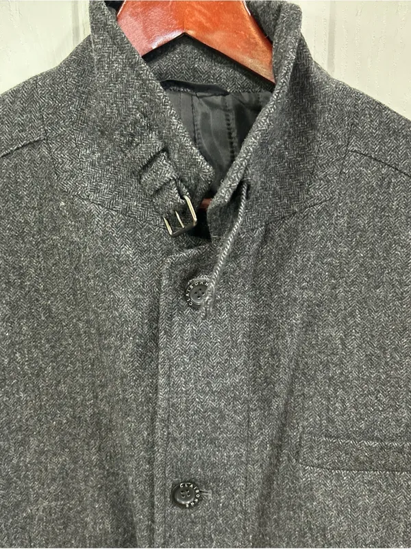 Claiborne Dark Charcoal Wool Pea Coat Gray Size XXL - Image 2