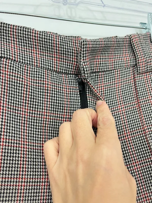 Zara Size Small Brown Glen Plaid Herringbone Ankle Pants - Image 3