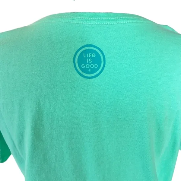 Life is Good Stay Six Seagulls Apart Crusher Tee Women’s Medium Green - Image 5