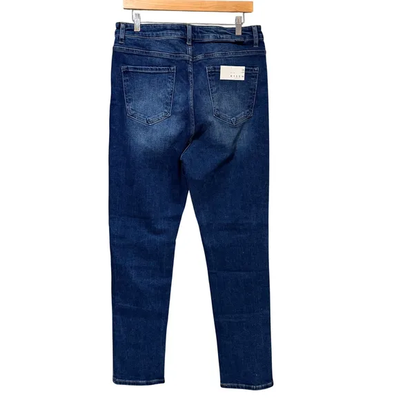 Risen Jeans Womens High Rise Skinny Dark Wash Stretch Denim RDP5556 Size 15/32 - Image 2