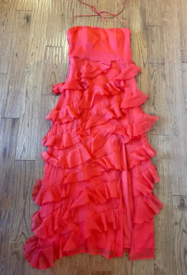 Hutch Lou ruffled tiered square neck halter midi dress - Image 7
