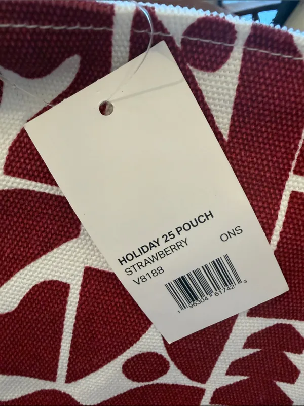 NWT Vuori Holiday 2025 Strawberry Graphic Canvas Cosmetic Pouch - Image 7