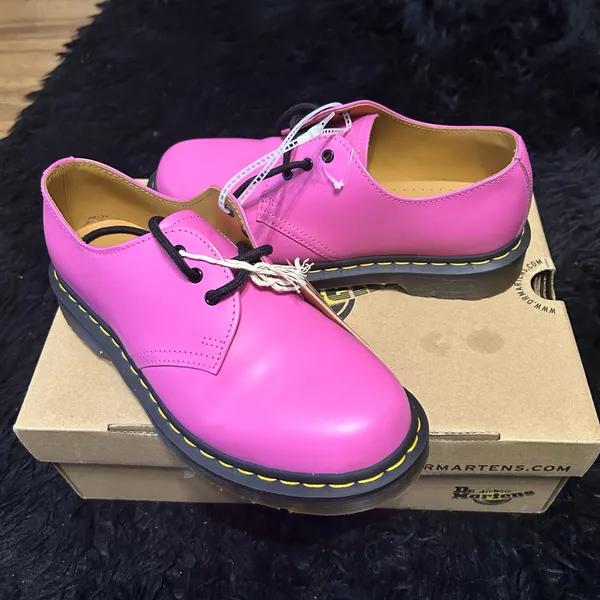 DR MARTENS 1461 pink leather lace up oxfords shoes new - Image 8