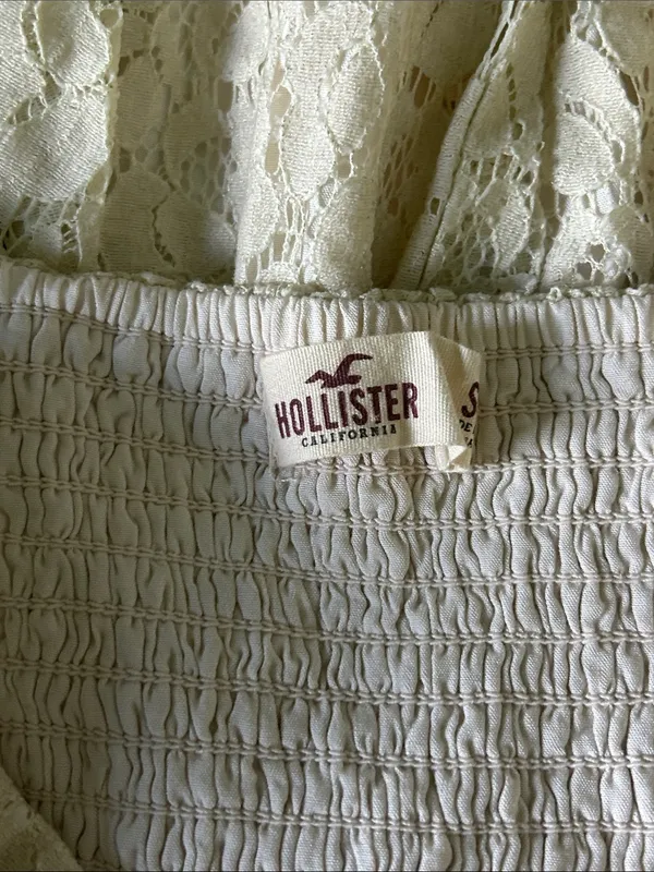 Hollister Strapless Lace Dress in Cream - Image 6