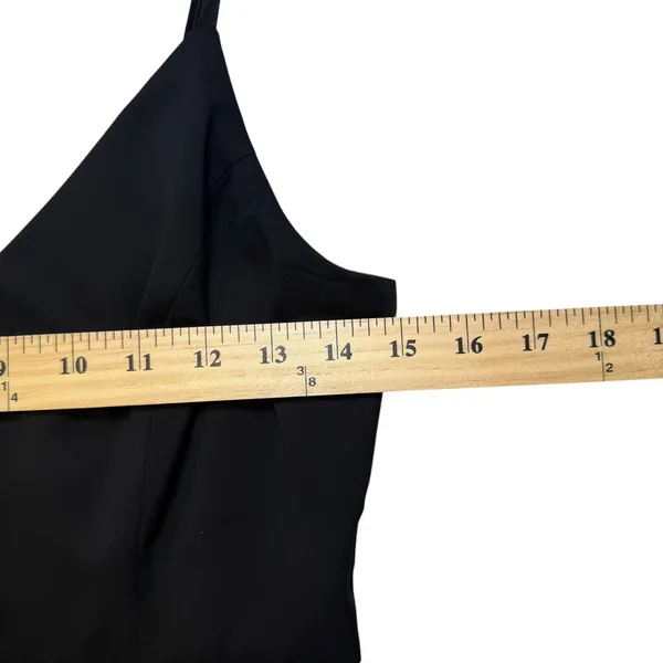 Lulus Black V Neck Spaghetti Strap Draped Midi evening Party elegant‎ Dress S - Image 10