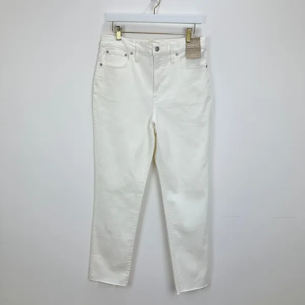 Madewell The Perfect Vintage Jean Tile White High Rise Classic Raw Hem US 30 NWT - Image 7