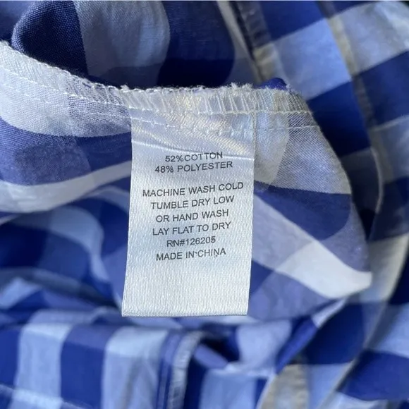 NWT Joie Gingham Shorts Blue & White Check Cotton Paper Bag Waist Size XL NEW - Image 8