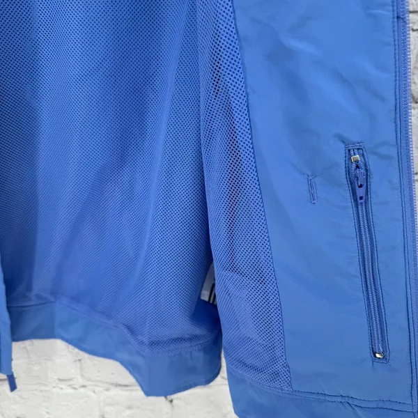 Adidas Track Jacket Women’s Large Light Blue Full Zip Up Running 3 Stripes - Image 6