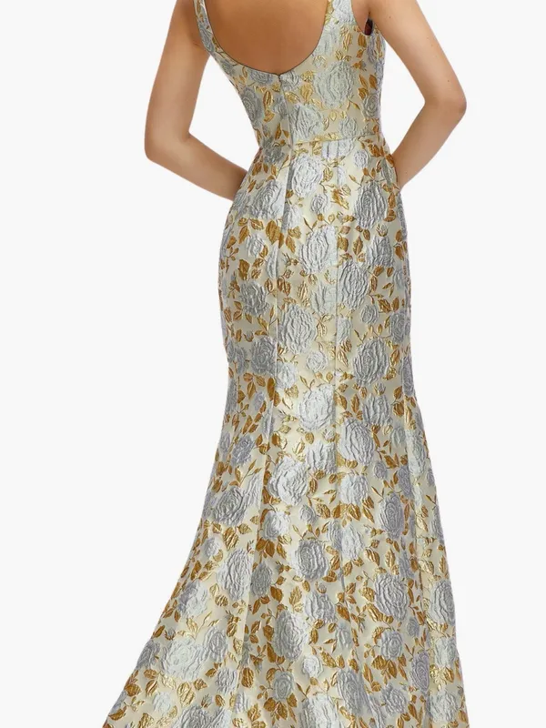 Dessy Collection Gown in Winter Mist Gold Size 0 - Image 2