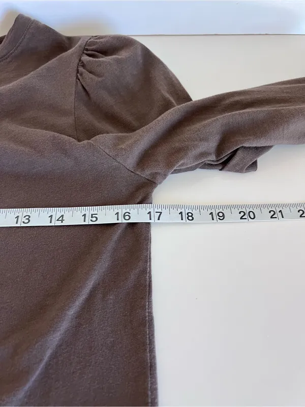 Madewell‎ Women's Smocked Long-Sleeve Top in Soft Slub Roasted Chicory - Image 8
