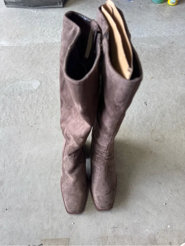 Kelly & Katie Symine Boot Block Heel Faux Suede 6.5 M New Knee High - Image 3