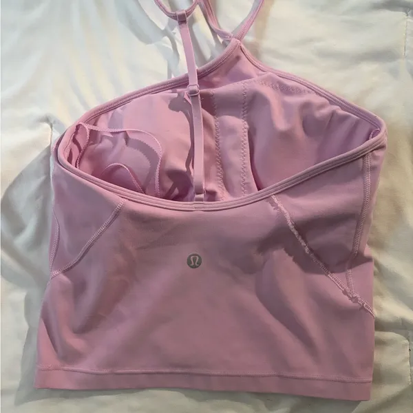 Lululemon Align Pink Strappy Longline Sports Bra Yoga Crop Top Size 2 - Image 3
