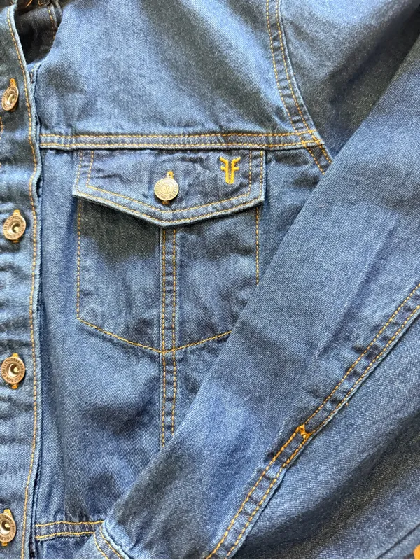 Frye Blue Denim Button-Front Mini Dress - Image 4