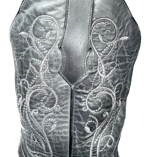 Sterling River 6.5 Gray Leather Cowgirl Western Boots Embroidered Mexico SRC 516 - Image 8