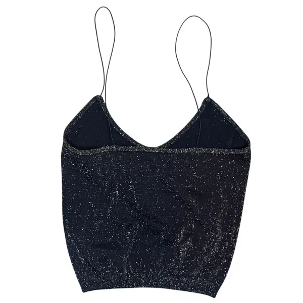 Free People Gold Sparkle Micro Brami Tank Festival Rave Whimsical Size XS/Small - Image 3