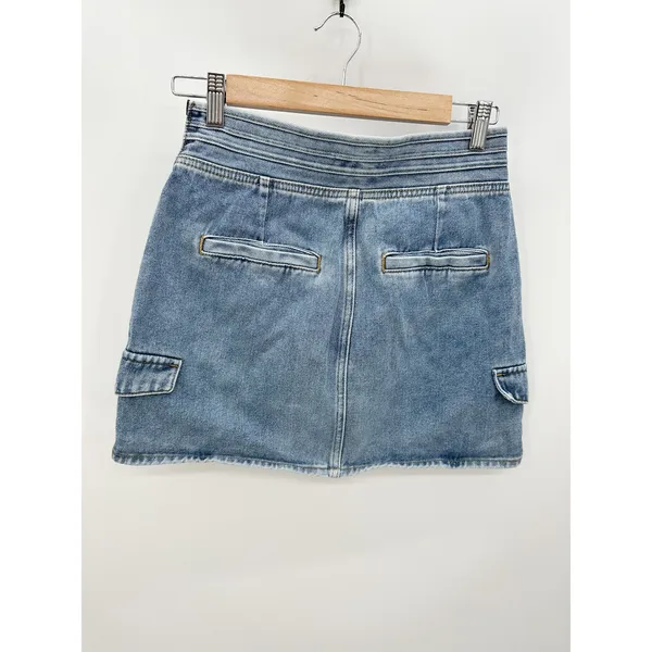PacSun‎ Light Blue Cargo Skate Mini Skirt Denim Womens Size 27 - Image 2